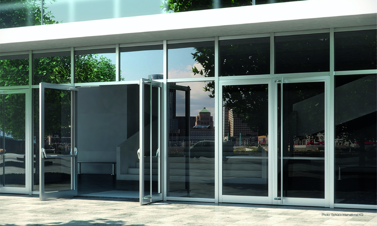 A picture of an aluminium door