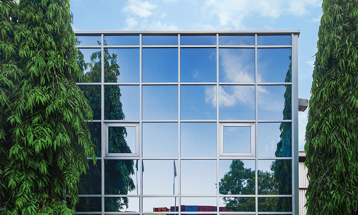 An image of a building with aluminium glass wall
